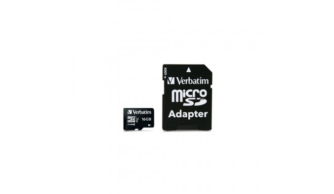 Verbatim mälukaart microSDHC 16GB Class 10 + adapter