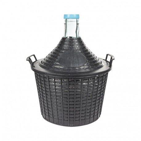 DEMIJOHN FOR WINE IN PLASTIC BASKET 10L