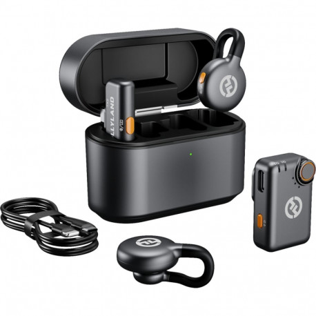 Hollyland LARK M2S Combo Wireless Lavalier Microphone Combo (Space Gray)