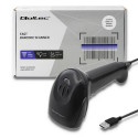 Qoltec 50866 barcode reader Handheld bar code reader 1D Laser Black