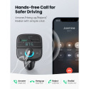 Bluetooth FM Transmitter and Car Charger UGREEN CD229, 2 x USB-A - 1 x USB-C - 1 x microSD, Black