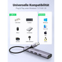 USB Hub UGREEN CM475, 3 x USB-A 3.0 - 1 x USB-C - 1 x RJ45, Grey