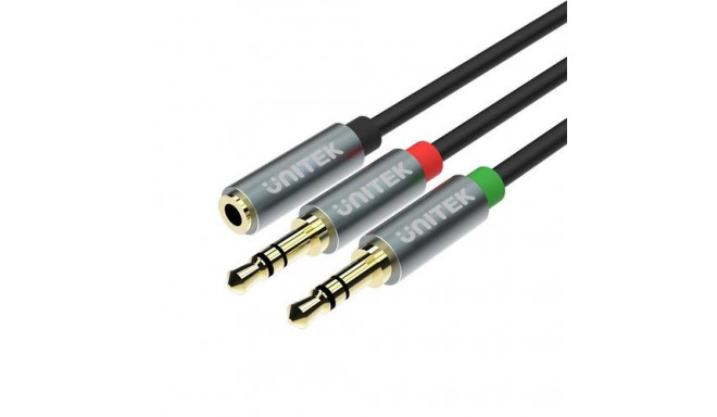 UNITEK Y-C957ABK audio cable 0.2 m 3.5mm 2 x 3.5mm Black, Grey