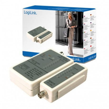 Logilink | Cable tester for RJ45 and BNC with remote unit