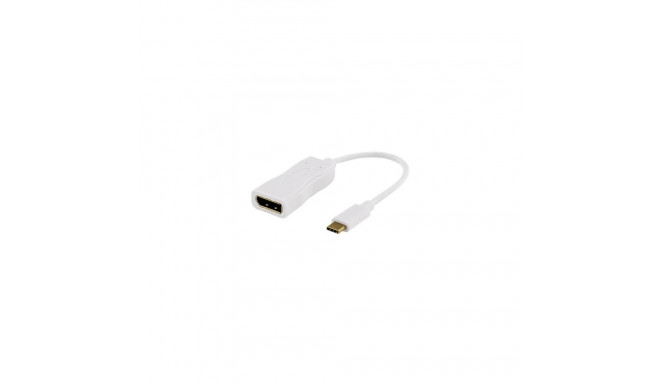 Deltaco USBC-DP1 video cable adapter 0.1 m USB Type-C DisplayPort White