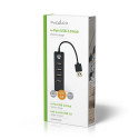 Nedis UHUBU2420BK interface hub USB 2.0 480 Mbit/s Black