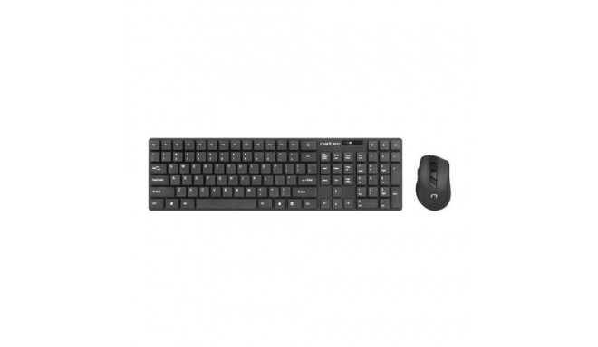 NATEC Stingray keyboard Mouse included Universal RF Wireless QWERTY US English Black