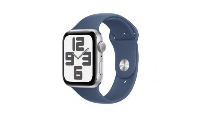 Apple Watch SE GPS 44mm Silver Aluminium Case with Denim Sport Band - M/L