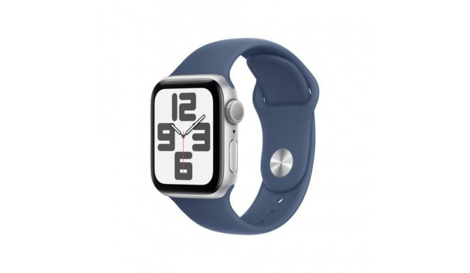 Apple Watch SE GPS 40mm Silver Aluminium Case with Denim Sport Band - S/M