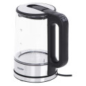 Mesko Home MS 1301B electric kettle 1.7 L 2200 W Black, Stainless steel, Transparent