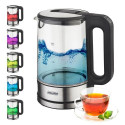 Mesko Home MS 1301B electric kettle 1.7 L 2200 W Black, Stainless steel, Transparent