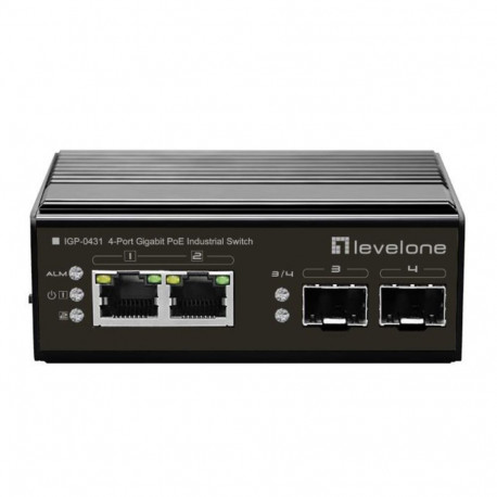 LevelOne Switch  2x GE IGP-0431      2xGSFP     180W  2xPOE+