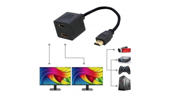 Techly Video Splitter Cable HDMI M to 2 x HDMI F ICOC HDMI-F-002