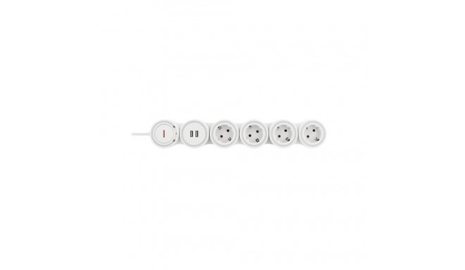Deltaco GT-290 power extension 1.4 m 4 AC outlet(s) Indoor White