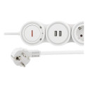 Deltaco GT-290 power extension 1.4 m 4 AC outlet(s) Indoor White