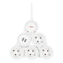 Deltaco GT-290 power extension 1.4 m 4 AC outlet(s) Indoor White