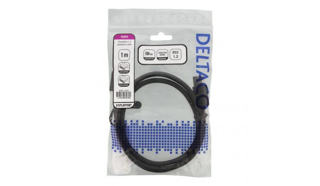 Deltaco DP8K-1010 DisplayPort cable 1 m Black