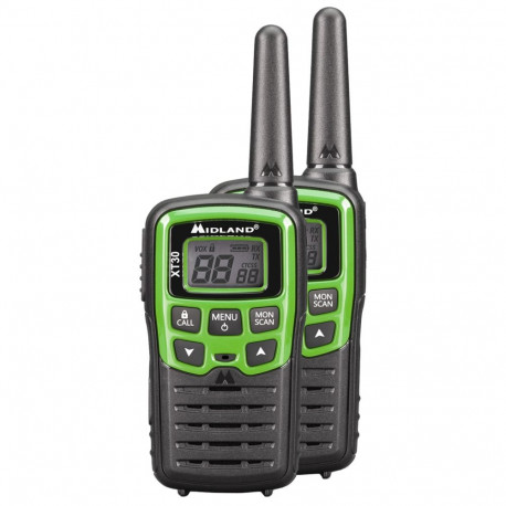 Midland XT30 two-way radio 16 channels 446.00625 – 446.09375 Black, Green