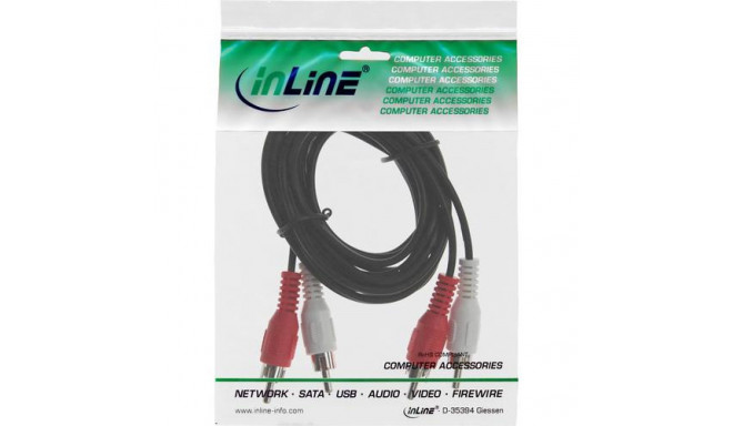 InLine Audio cable, 2x RCA M/M 20m