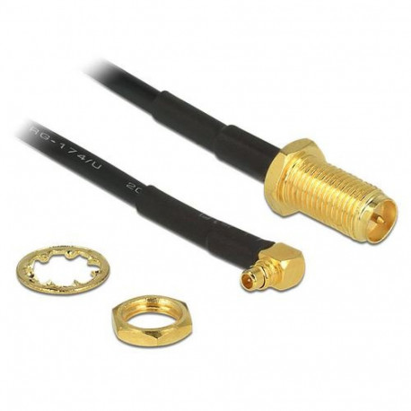 DeLOCK 88936 coaxial cable RG-174 0.32 m RP-SMA MMCX Black