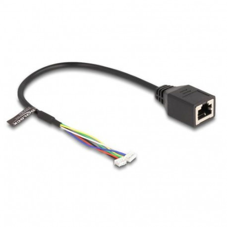 DeLOCK Cable RJ45 jack to pin header female 1.25 mm 4 pin and pin header female 1.25 mm 6 pin Cat.5e