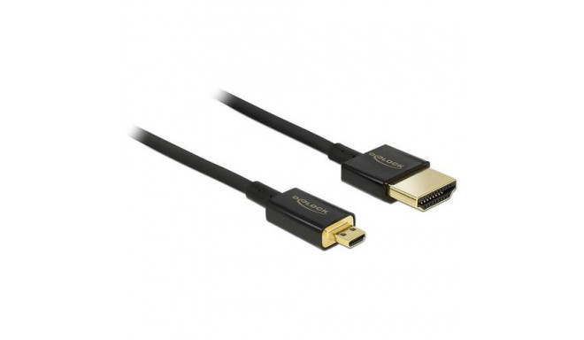DeLOCK HDMI-A/HDMI Micro-D, 2 m HDMI cable HDMI Type A (Standard) HDMI Type D (Micro) Black