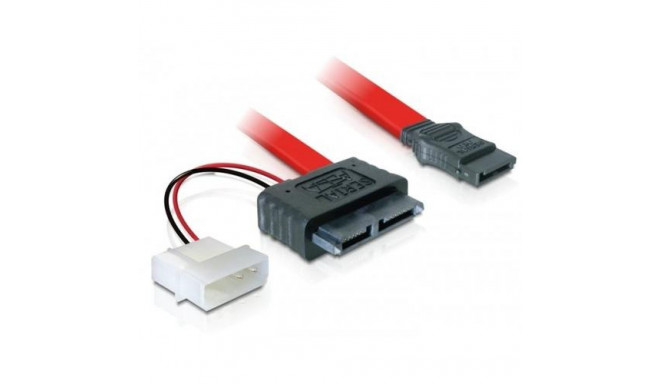 DeLOCK Cable SATA Slimline female + 2pin power &gt; SATA SATA cable 0.3 m Red