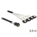 DeLOCK 83392 Serial Attached SCSI (SAS) cable 0.5 m Black, Silver