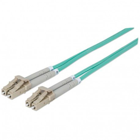 Intellinet Fiber Optic Patch Cable, OM3, LC/LC, 3m, Aqua, Duplex, Multimode, 50/125 µm, LSZH, Fibre,
