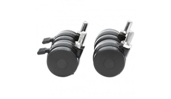 Intellinet Caster Wheel Set for 19&quot; Racks, Set of Four, Two Brakes, Heavy-Duty