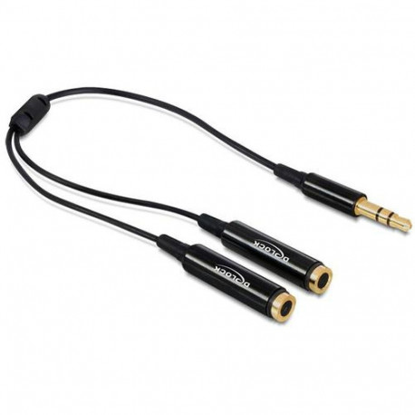 DeLOCK 65356 audio cable 0.25 m 3.5mm 2 x 3.5mm Black
