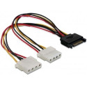 DeLOCK SATA 15pin &gt; 2x 4pin Molex female 20cm