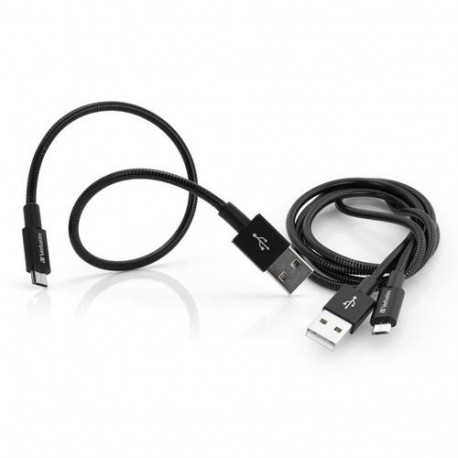 Verbatim 48875 USB cable 1 m USB 3.2 Gen 1 (3.1 Gen 1) Micro-USB A USB A Black