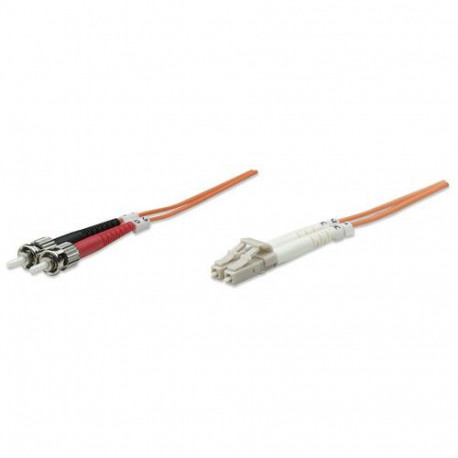 Intellinet Fiber Optic Patch Cable, OM1, LC/ST, 2m, Orange, Duplex, Multimode, 62.5/125 µm, LSZH, Fi