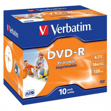 Płyty DVD-R Verbatim AZO Printable jewel box (10szt)