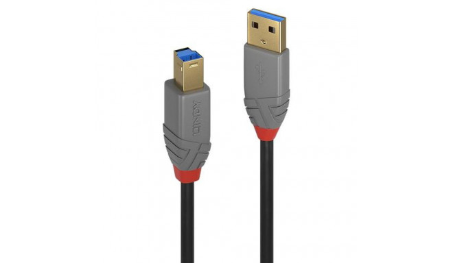 Lindy 1m USB 3.2 Type A to B Cable, 5Gbps, Anthra Line