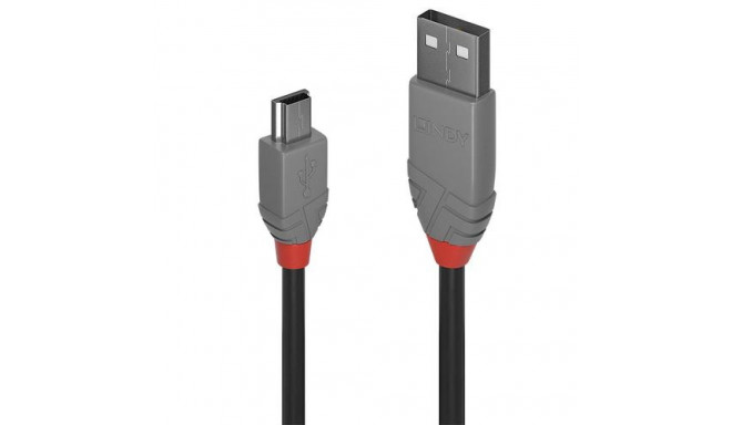 Lindy 2m USB 2.0 Type A to Mini-B Cable, Anthra Line
