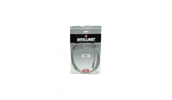 Intellinet Network Patch Cable, Cat5e, 2m, Grey, CCA, U/UTP, PVC, RJ45, Gold Plated Contacts, Snagle