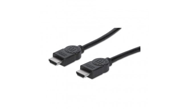 Manhattan HDMI 4K@30Hz Cable, 15m, Male to Male, Black, Ultra HD 4k x 2k, Fully Shielded, Gold Plate