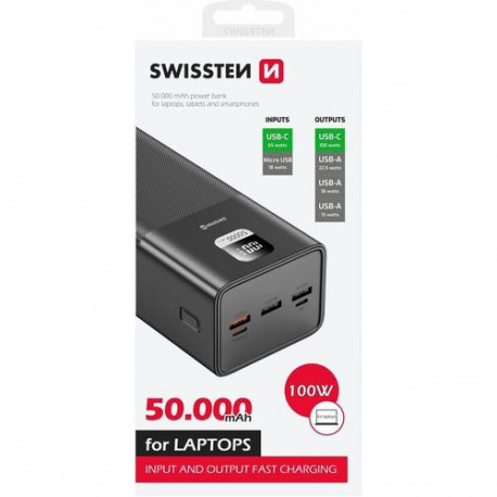 Swissten 22013942 power bank Lithium Polymer (LiPo) 50000 mAh Black