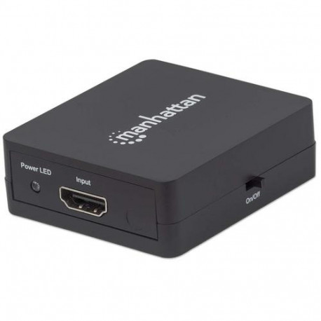 Manhattan HDMI Splitter 2-Port , 1080p, Black, Displays output from x1 HDMI source to x2 HD displays