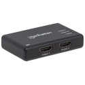 Manhattan HDMI Splitter 2-Port , 4K@30Hz, Displays output from x1 HDMI source to x2 HD displays (sam