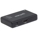 Manhattan HDMI Splitter 2-Port , 4K@30Hz, Displays output from x1 HDMI source to x2 HD displays (sam