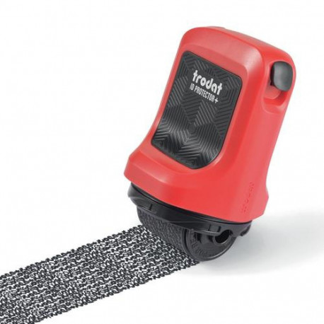Trodat ID Protector+ Ink Roller Incl. Box/Letter Opener, Flame Red, Black Pad, Eng Pack
