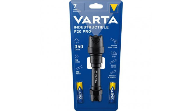 Varta Indestructible F20 Pro Black Hand flashlight LED