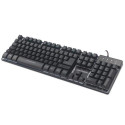 Manhattan Gaming USB Keyboard, Metal Base Edition, 12 Function Keys, Rainbow-LED Backlighting, 19 An