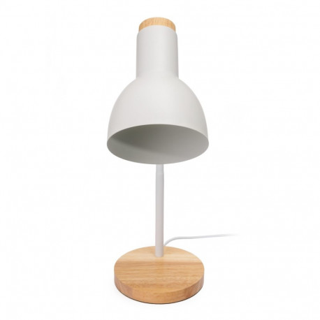 PLATINET DESK LAMP MARMA E27 WOODEN BASE WHITE [46008]