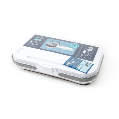 PLATINET CAMPING PICNIC BASKET 47X29X23,5 CM, 16L, FOLDING, WITH 2 IN 1 LID / TABLE WHITE-GREY [4590