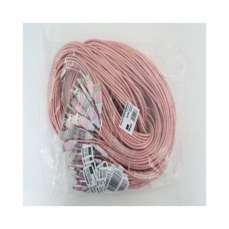 OMEGA FABRIC BRAIDED MICRO USB 1,5A 118 COPPER POLY 2M ROSE GOLD [44177]
