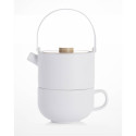 Bredemeijer Tea-for-one Umea valge koos bambusest kaanega 142007